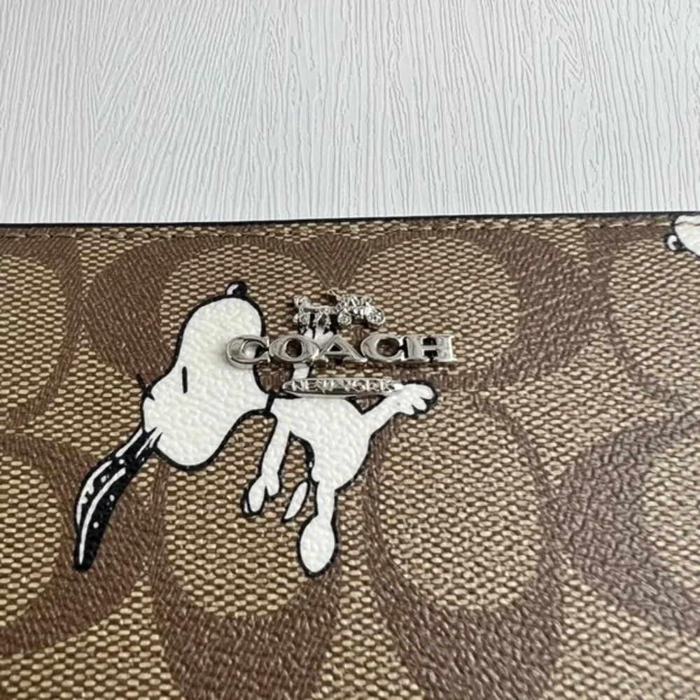 Coach Brown and Black Wallet with Dog Print